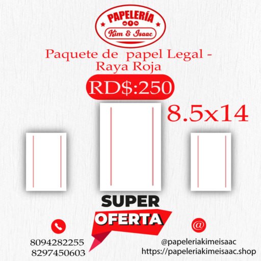 Papel Bond Legal - Raya Roja